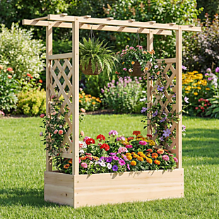 Raised Garden Bed with Trellis $54